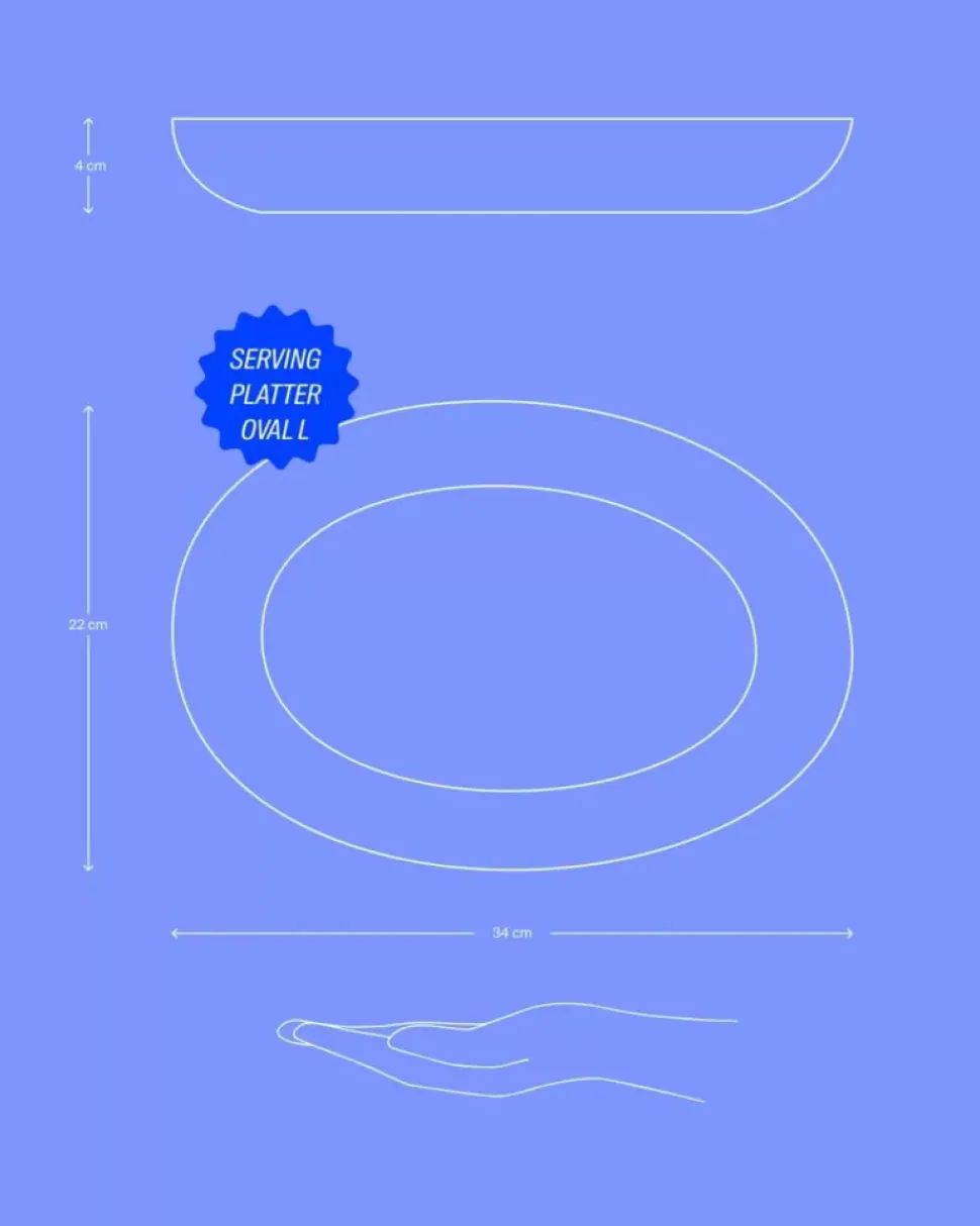 Motel a Miio Areia Servierplatte Oval L Grau| Servierplatten