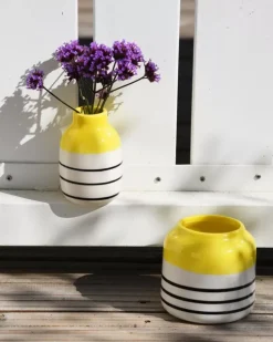 Motel a Miio Bebe Vase Gelb Schwarz Gestreift| Bebe