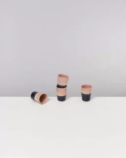 Motel a Miio Bica 4Er Set Espressobecher Pink Navy Cream| Tassen & Becher