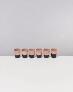 Motel a Miio Bica 6Er Set Espressobecher Pink Navy Cream| 6 Teilige Sets