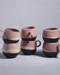 Motel a Miio Bica 6Er Set Tasse Gros Pink Navy Cream| 6 Teilige Sets