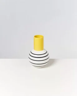 Motel a Miio Bola Vase M Gelb Schwarz Gestreift| Vasen