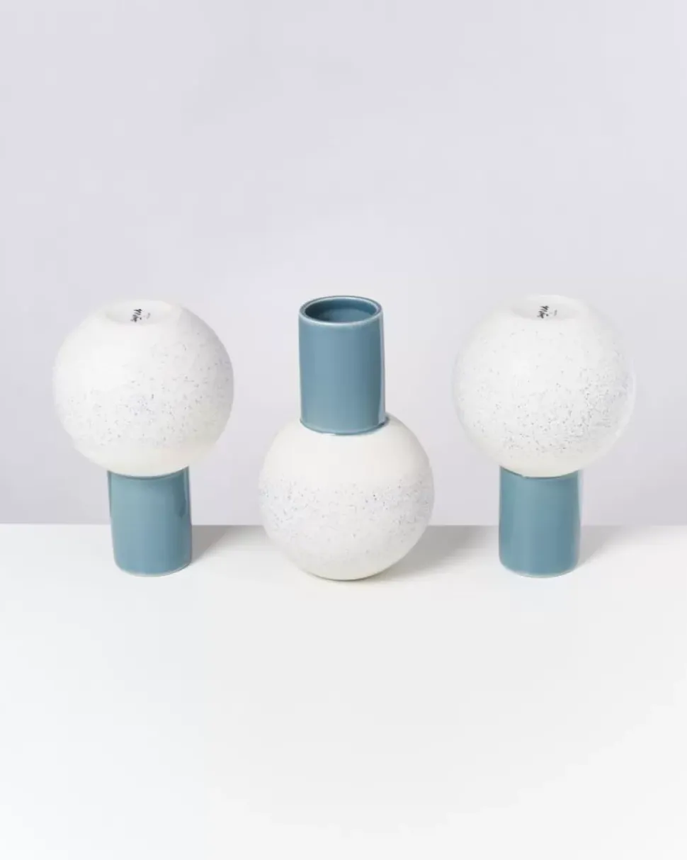 Motel a Miio Bola Vase M Graublau Gesprenkelt| Bola M