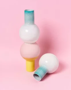 Motel a Miio Bola Vase M Grun Rosa Gesprenkelt| Vasen