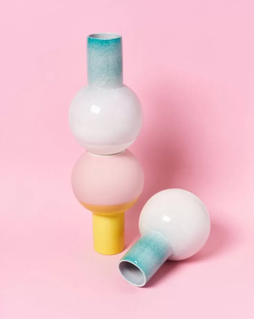 Motel a Miio Bola Vase M Grun Rosa Gesprenkelt| Vasen