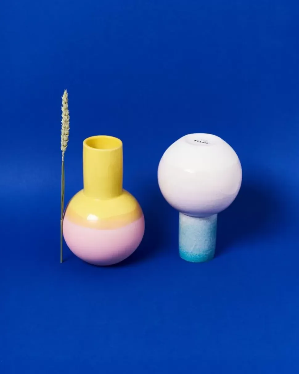 Motel a Miio Bola Vase M Grun Rosa Gesprenkelt| Vasen