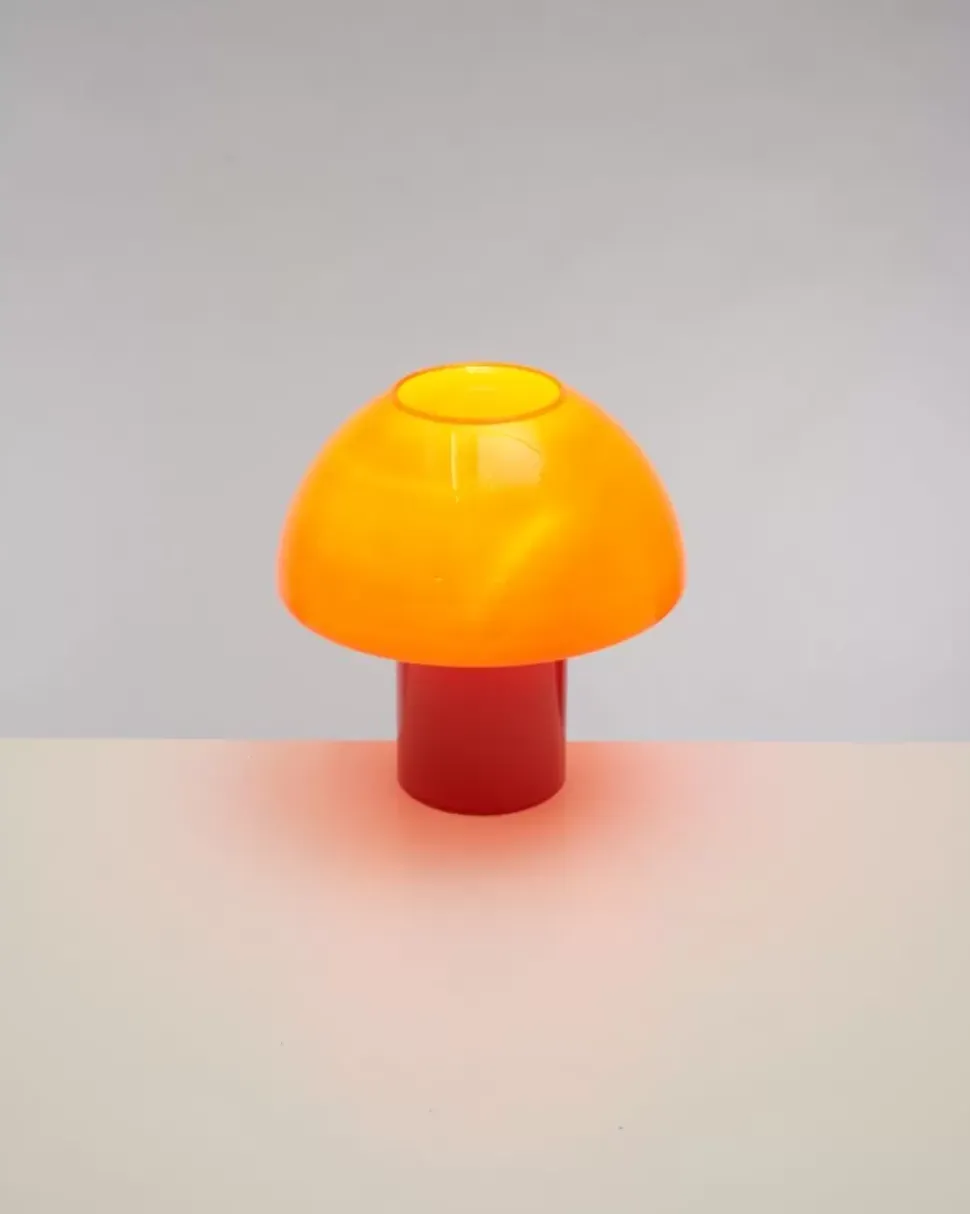 Motel a Miio Cogumelo Glaslampe Orange Rot| Lampen