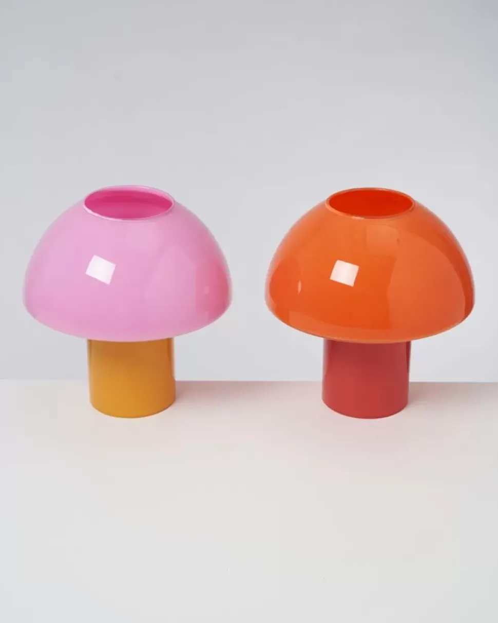 Motel a Miio Cogumelo Glaslampe Orange Rot| Lampen