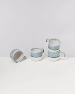 Motel a Miio Coimbra 4Er Set Tasse Gros Graublau| 4 Teilige Sets