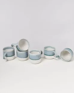 Motel a Miio Coimbra 6Er Set Tasse Gros Graublau| 6 Teilige Sets