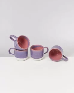 Motel a Miio Coimbra 4Er Set Teetasse Lila Rosa| 4 Teilige Sets