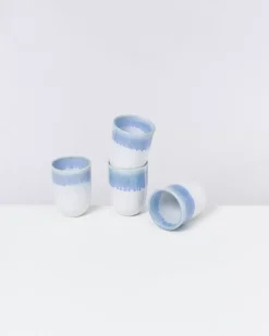 Motel a Miio Copa Alto 4Er Set Becher Gros Blau Weis| 4 Teilige Sets