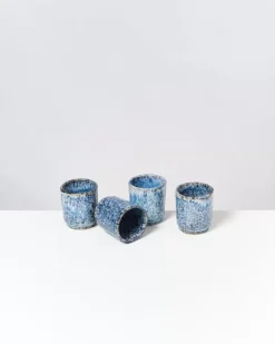 Motel a Miio Cordoama 4Er Set Becher Klein Blau Gesprenkelt| Tassen & Becher