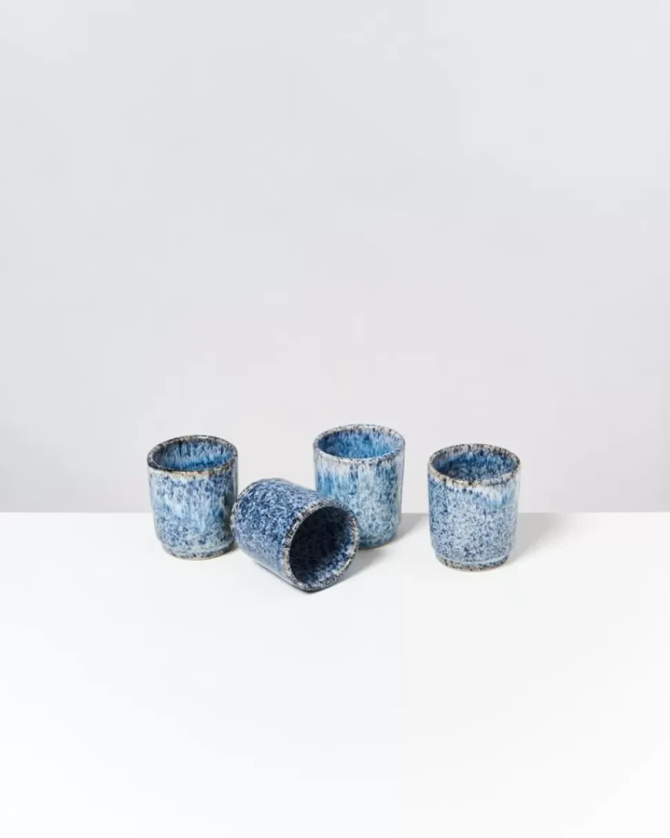 Motel a Miio Cordoama 4Er Set Becher Klein Blau Gesprenkelt| Tassen & Becher