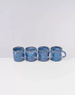 Motel a Miio Cordoama 4Er Set Tasse Gros Blau Gesprenkelt| Tassen & Becher