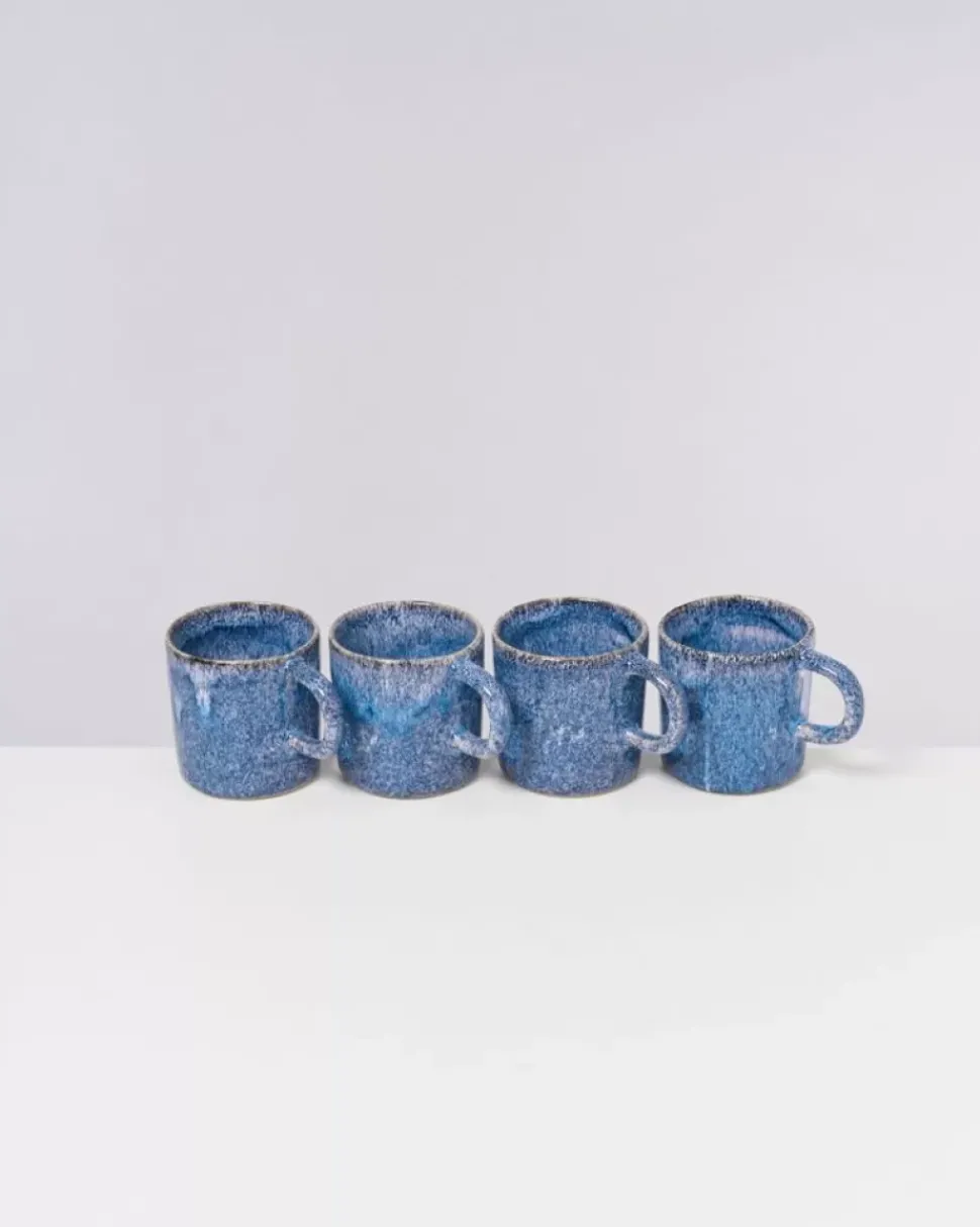 Motel a Miio Cordoama 4Er Set Tasse Gros Blau Gesprenkelt| Tassen & Becher Sets
