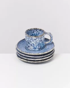 Motel a Miio Cordoama Espresso-Untertasse Blau Gesprenkelt| Untertassen