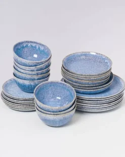 Motel a Miio Cordoama Klassik Blau Gesprenkelt - 32 Teiliges Set| 32 Teilige Sets