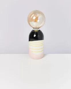 Motel a Miio Farol Lampe Schwarz Rosa Gelb Gestreift| Lampen