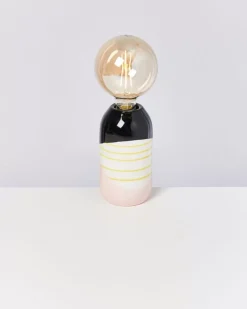 Motel a Miio Farol Lampe Schwarz Rosa Gelb Gestreift| Lampen