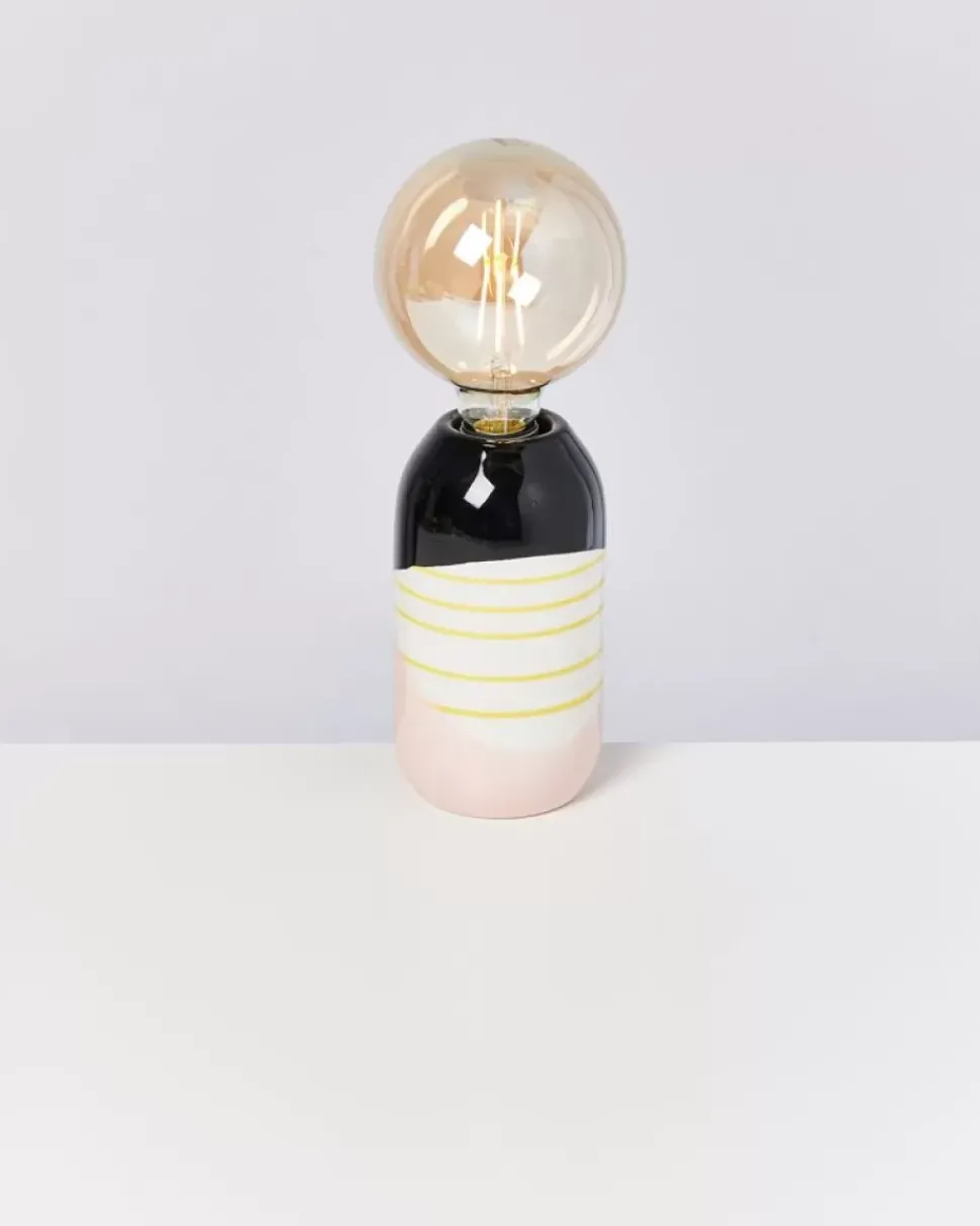 Motel a Miio Farol Lampe Schwarz Rosa Gelb Gestreift| Lampen