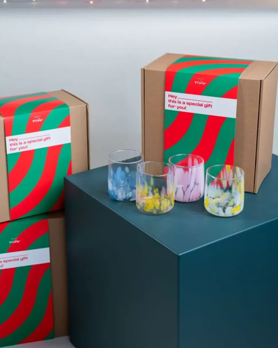 Motel a Miio Geschenkbox - 4 X Alegria Glas Klein| Gläser