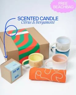 Motel a Miio Geschenkbox - 4 X Coimbra Teetasse & 1 X Duftkerze| Große Tassen