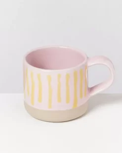 Motel a Miio Nodoa 6Er Set Tasse Rosa Gelb Gestreift| Tassen & Becher Sets