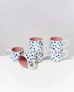 Motel a Miio Nodoa 6Er Set Tasse Rosa Mit Punkten| 6 Teilige Sets