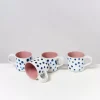 Motel a Miio Nodoa 4Er Set Tasse Rosa Mit Punkten| 4 Teilige Sets