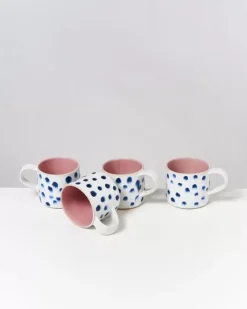 Motel a Miio Nodoa 4Er Set Tasse Rosa Mit Punkten| Tassen & Becher Sets