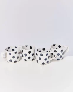 Motel a Miio Nodoa 4Er Set Tasse Schwarze Punkte| 4 Teilige Sets