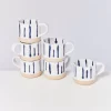 Motel a Miio Nodoa 6Er Set Tasse Weis Blau| 6 Teilige Sets