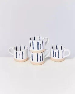 Motel a Miio Nodoa 4Er Set Tasse Weis Blau| Tassen & Becher Sets