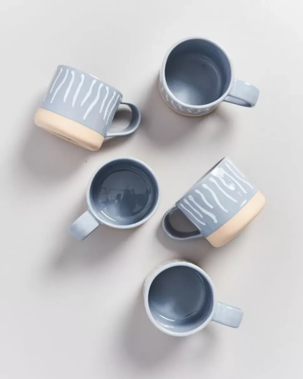Motel a Miio Nodoa Tasse Grau Weis Gestreift| Tassen & Becher