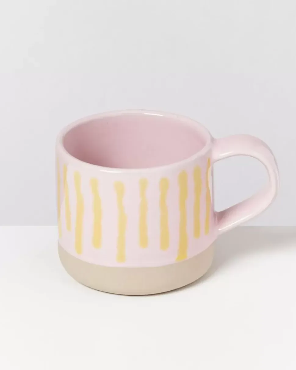 Motel a Miio Nodoa Tasse Rosa Gelb Gestreift| Große Tassen