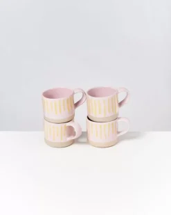 Motel a Miio Nodoa Tasse Rosa Gelb Gestreift| Große Tassen