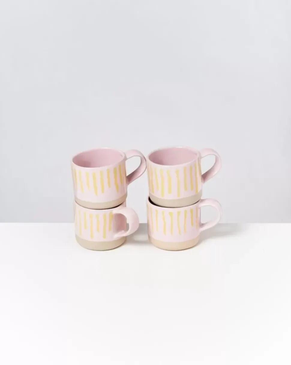 Motel a Miio Nodoa Tasse Rosa Gelb Gestreift| Tassen & Becher