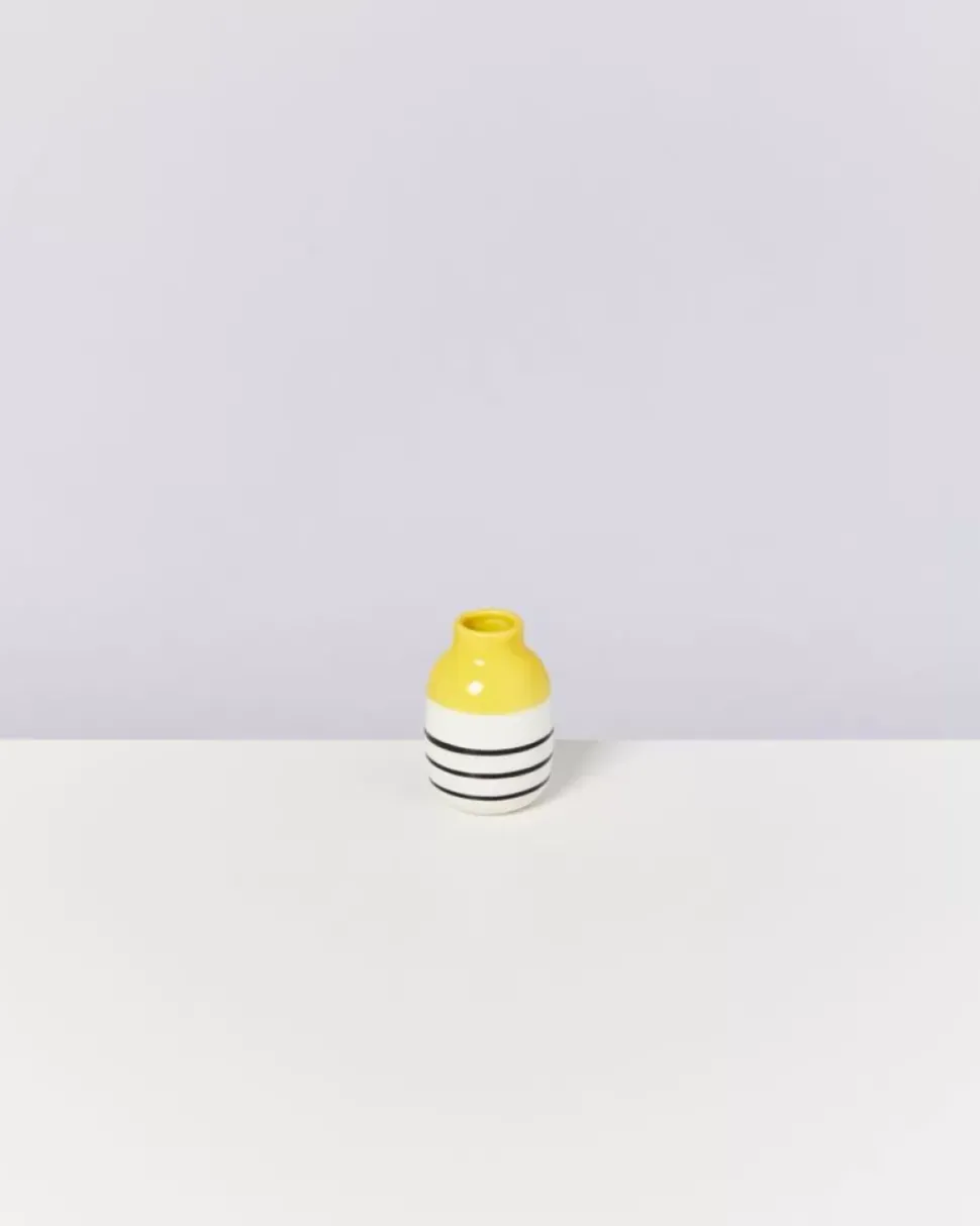 Motel a Miio Nuno Vase S Gelb Schwarz Gestreift| Nuno S