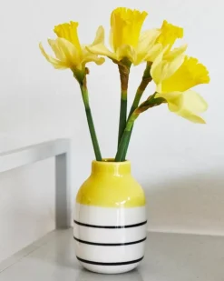 Motel a Miio Nuno Vase S Gelb Schwarz Gestreift| Nuno S