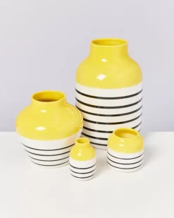 Motel a Miio Nuno Vase S Gelb Schwarz Gestreift| Nuno S