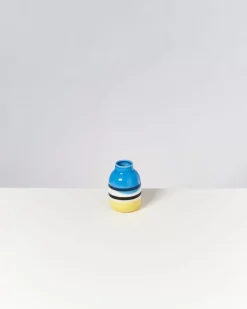Motel a Miio Nuno Vase S Schwarz-Weis Gestreift Mit Blau| Vasen