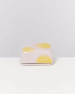 Motel a Miio Seia Butterdose Rosa Gelb Gepunktet| Butterdosen