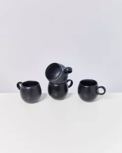 Motel a Miio Turmalina 4Er Set Tasse Klein Schwarz| 4 Teilige Sets