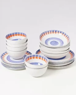 Motel a Miio Verao Blau Orange - 24 Teiliges Set| Geschirr Sets