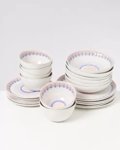 Motel a Miio Verao Rosa Blau -24 Teiliges Set| Geschirr Sets