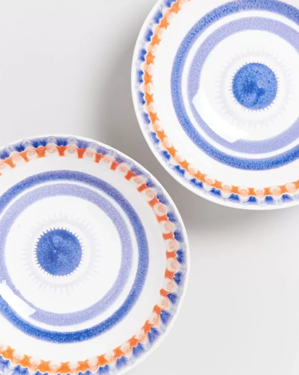 Motel a Miio Verao Servierschale Gros Flach Blau Orange| Servierschalen